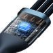 Кабель Baseus Flash Series Ⅱ One-for-three Fast Charging Data Cable USB to M+L+C 66W 1.2m Blue (CASS040003) [802635], фото 6