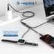 Кабель Promate USB Type-C - 2хUSB Type-C 100W Apple Watch Charger 5W (M/M), 5A, 1.4 м, Black (fusion-ccw.black) [604427], фото 2