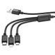 Кабель HOCO X74 USB to iP+Type-C+Micro 2A, 1m, PVC, PVC connectors, Black (6931474767363) [804406], фото 3