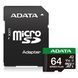 Карта пам'яті microSDXC (UHS-1 U3) A-DATA SPEED PLUS 64Gb Class 10 V30 A2 (R-160Mb/s W140Mb/s) (adapter SD) (UD64GUI3V30A2SP-RA1) [806443], фото 1