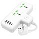 Мережевий подовжувач HOCO AC11A Voyage 2-position expansion socket(1C3A) (8.5 cm) White (6942007607063) [805476], фото 4