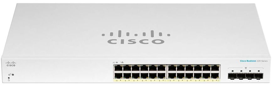 Cisco Комутатор CBS220 Smart 24-port GE, Full PoE, 4x1G SFP (CBS220-24FP-4G-EU)