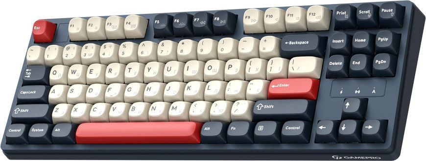 Клавіатура бездротова GamePro Asgard Ragnar Keychron Super Red Switch Blue (MK285BL) [616003]