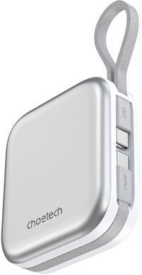 УМБ Choetech Magnetic Wireless 10000mAh 22,5W PD USB-A,USB-C,build-in USB-C,Apple Watch charger (B697C-WHSL) [405474]