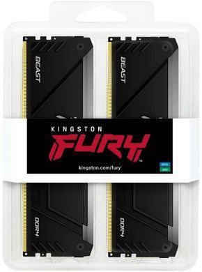 Пам'ять ПК Kingston DDR4 16GB KIT (8GBx2) 3600 FURY Beast RGB (KF436C17BB2AK2/16) [103907]