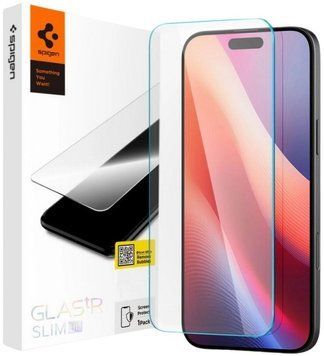 Скло Spigen для iPhone 16/15 Glas, tR SLIM HD, (1 Pack) (AGL06910) [103135]
