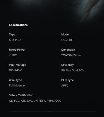 Блок живлення GAMEMAX (GS-750G Black) [304221]
