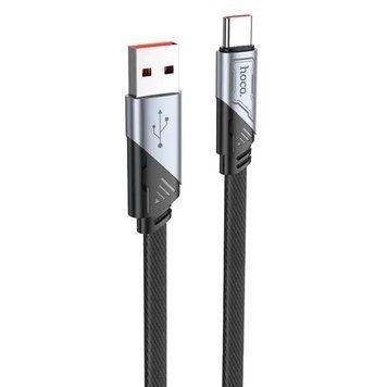 Кабель HOCO U119 USB to Type-C 5A, 1.2m, nylon, aluminum connectors, Black (6942007605007) [803255]