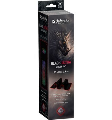 Ігрова поверхня Defender Black Ultra 800х300х3мм (50561) [401362]