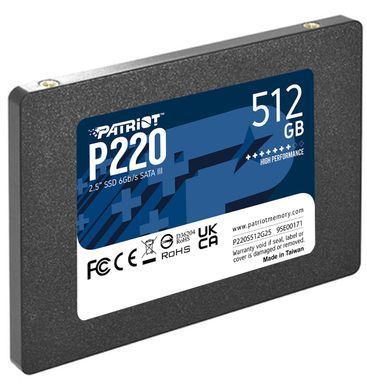 Накопичувач SSD 512GB Patriot P220 2.5" SATAIII TLC (P220S512G25) [608103]