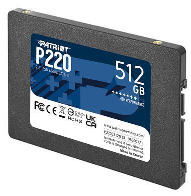 Накопичувач SSD 512GB Patriot P220 2.5" SATAIII TLC (P220S512G25) [608103]