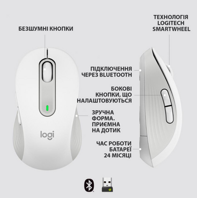 Миша комп'ютерна Logitech Signature M650 Wireless OFF White B2B (910-006275) [200801]