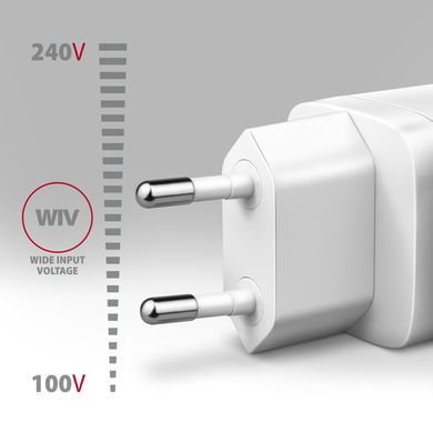 Мережевий зарядний пристрій AXAGON, QC3.0,4.0/AFC/FCP/PPS/Apple + PD type-C, 30W, Білий (ACU-PQ30W) [502999]