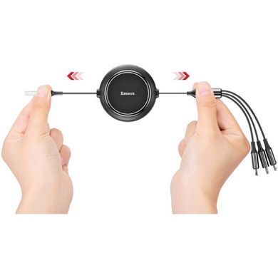 Кабель Baseus Golden Loop Three-in-One Elastic Data Cable USB for M+L+T 3.5A 1.2m Black (CAMLT-JH01) [803306]