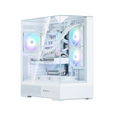 Корпус Zalman P40 Prism без БЖ, 2xUSB3.0, 1xUSBType-C, 1x120мм ARGB, VGA 420мм, LCS ready, TG 3x Panels, ATX, білий (P40PRISMWHITE) [109564]