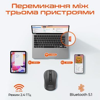 Миша бездротова Meetion BTM185 Black (MT-BTM185-A) [618277]