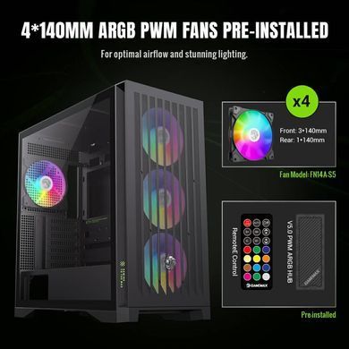 Корпус для комп'ютера ATX W/O PSU GAMEMAX (LEADER 2 BK) [503709]