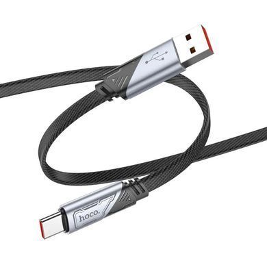 Кабель HOCO U119 USB to Type-C 5A, 1.2m, nylon, aluminum connectors, Black (6942007605007) [803255]