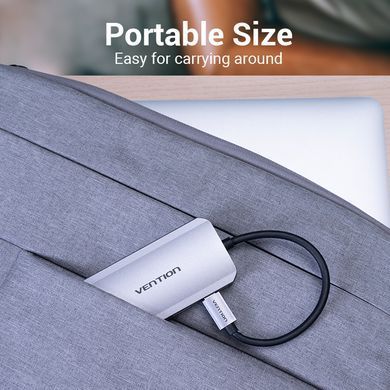 Хаб USB 3.1 Type-C -> 4хUSB 3.0/ Type-C PD 100W 5-in-1 Vention (TNBHB) [405758]
