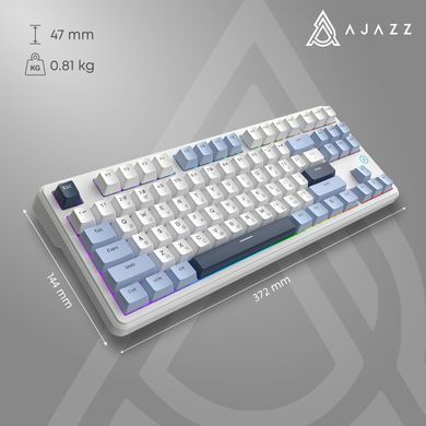 Клавіатура Ajazz AK870 V2 Flying Fish Switch White USB-C (AK870-V2-FF-BWB) [618096]