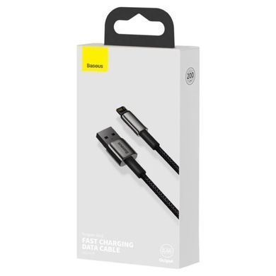Кабель Baseus Tungsten Gold Fast Charging Data Cable USB to iP 2.4A 2m Black (CALWJ-A01) [803722]