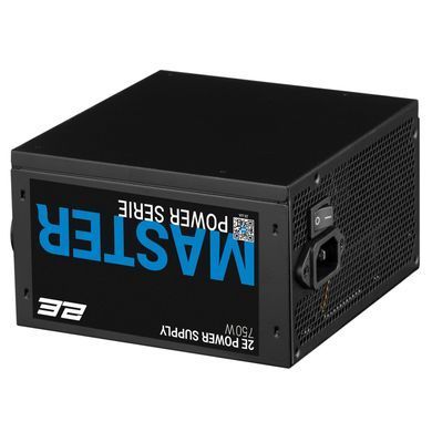 Блок живлення 2E Master Power (750W), >80%, 80+ White, 120мм, 1xMB 24pin(20+4), 1xCPU 8pin(4+4), 3xMolex, 5xSATA, 4xPCIe 8pin(6+2) (2E-MP750-120APFC) [109514]