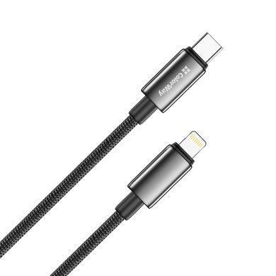 Кабель ColorWay USB Type-C - Lightning (M/M), zinc alloy braided, 3А, 1 м, Black (CW-CBPDCL098-BK) [619968]