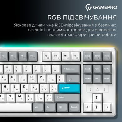 Клавіатура бездротова GamePro Asgard Ragnar Keychron Super Red Switch White (MK285WH) [616004]