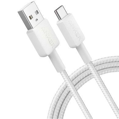 Кабель Anker 322 USB-A - USB-C, 1.8м, White (A81H6H21) [616975]