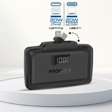 Універсальна мобільна батарея Promate PowerUp-10Duo 10000mAh 20W Black (powerup-10duo.black) [603524]