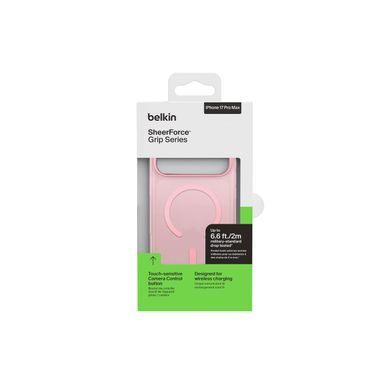 Чохол Belkin для iPhone 17 Pro Max, Magnetic Protective Grip, Pink (MSA036HQPK) [112130]