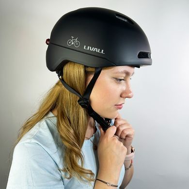Захисний шолом Livall C21 (L) Midnight Black (57-61см), сигнал стопів (LIV-000C21-5341) [80028]