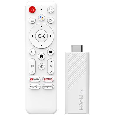 TV Медіаплеєр H96 MAX H313 TV Stick 2/16Gb/ Allwinner H313/ Android 14/ WiFi 2.4G+5G/білий (H313_TV_STICK) [404863]