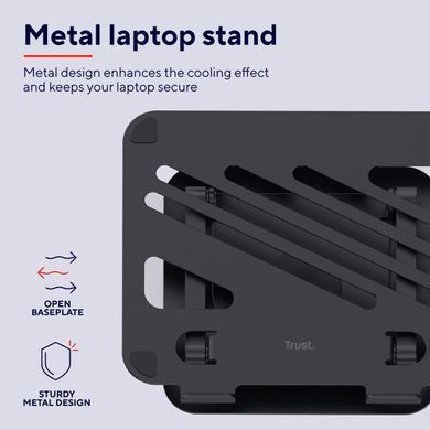 Підставка для ноутбука Trust Zeff Metal, до 16", сірий (25482_TRUST) [110368]