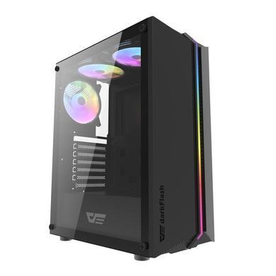 Корпус для комп'ютера DARK FLASH DK151 LED ATX без блока живлення, чорний (DK151 BLACK) [503304]