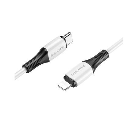 Кабель BOROFONE BX79 Type-C to iP 3A, 20W, 1m, silicone, silicone connectors, White (6974443384734) [802596]