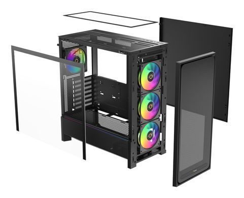 Корпус для комп'ютера ATX W/O PSU DELTA C70 BK ARGB OCYPUS (DELTA-C70-BKG400XX-GL) [503591]