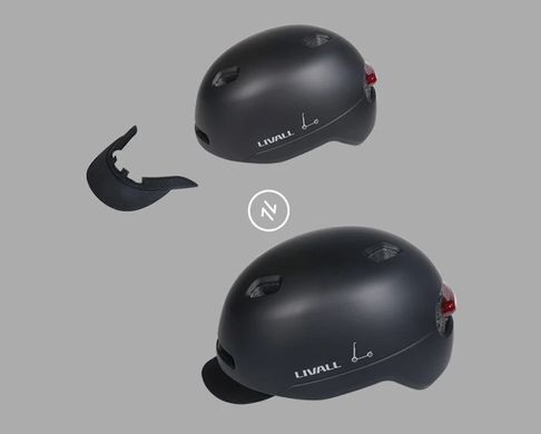 Захисний шолом Livall C21 (L) Midnight Black (57-61см), сигнал стопів (LIV-000C21-5341) [80028]