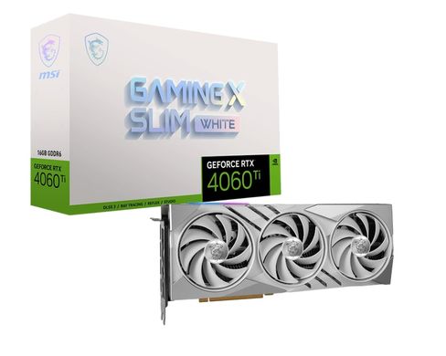 Відеокарта MSI GeForce RTX 4060 Ti 16GB GDDR6 GAMING X SLIM WHITE білий (912-V517-012)