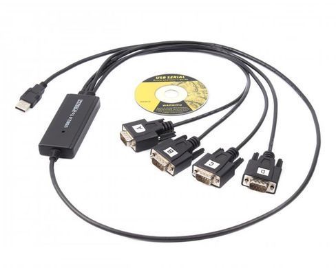 Кабель Viewcon USB - 4хCOM (M/M), (9+25pin), 1.4 м, Black (VE671) [604095]
