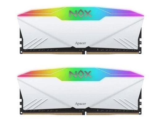Модуль пам`ятi DDR4 2х8GB/3200 Apacer NOX RGB White (AH4U16G32C28YNWAA-2) [617994]