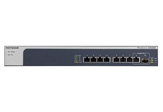 Комутатор NETGEAR XS508M 7x10GE, 1x10GE/GE SFP+ Combo, Некерований (XS508M-100EUS) [14979]