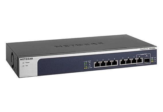 Комутатор NETGEAR XS508M 7x10GE, 1x10GE/GE SFP+ Combo, Некерований (XS508M-100EUS) [14979]