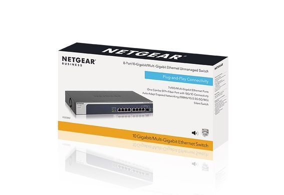 Комутатор NETGEAR XS508M 7x10GE, 1x10GE/GE SFP+ Combo, Некерований (XS508M-100EUS) [14979]