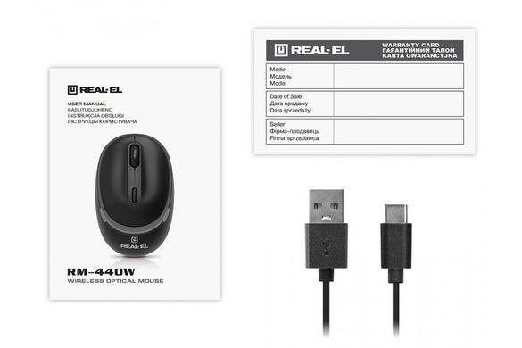 Миша бездротова REAL-EL RM-440W Black (EL123200045) [606718]