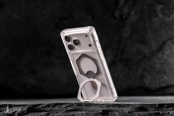 Чохол UAG для iPhone 17 Pro, Plasma XTE MagSafe, Clear/Titanium (114527114G36) [112696]