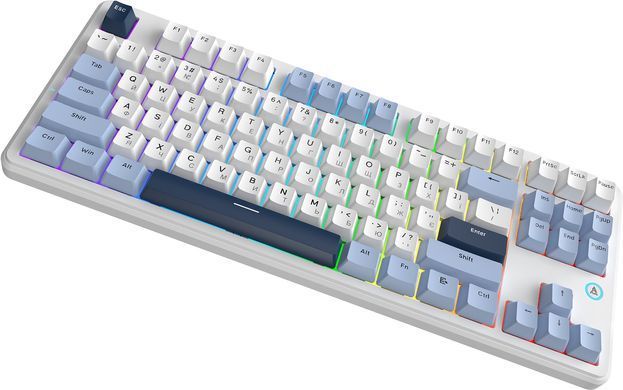 Клавіатура Ajazz AK870 V2 Flying Fish Switch White USB-C (AK870-V2-FF-BWB) [618096]