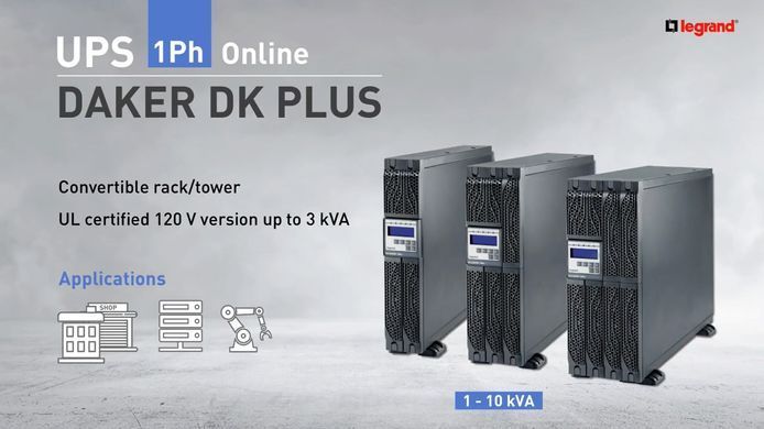 Джерело безперебійного живлення Legrand Daker DK Plus, 6000VA/6000W, RT4U, LCD, RS232, USB, EPO, 2xC19, 8xC13 (310174) [12872]