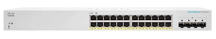 Cisco Комутатор CBS220 Smart 24-port GE, PoE, 4x1G SFP (CBS220-24P-4G-EU)