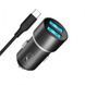 Автомобільний зарядний пристрій SkyDolphin SZ02T Aluminium (2USB, 2.4A) Black + кабель Type-C (AZP-000072) [603118], фото 1